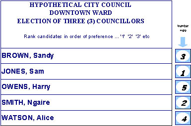 STV Voting Form