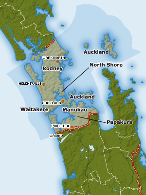 Map of Auckland City Council region