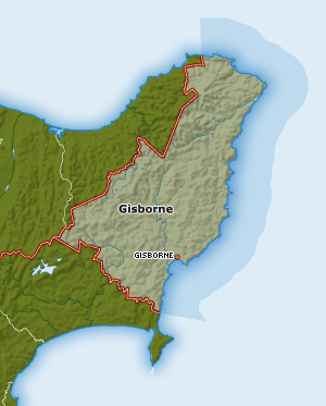 Map of Gisborne Region