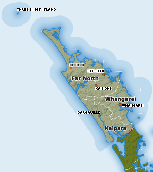 Map of Northland region